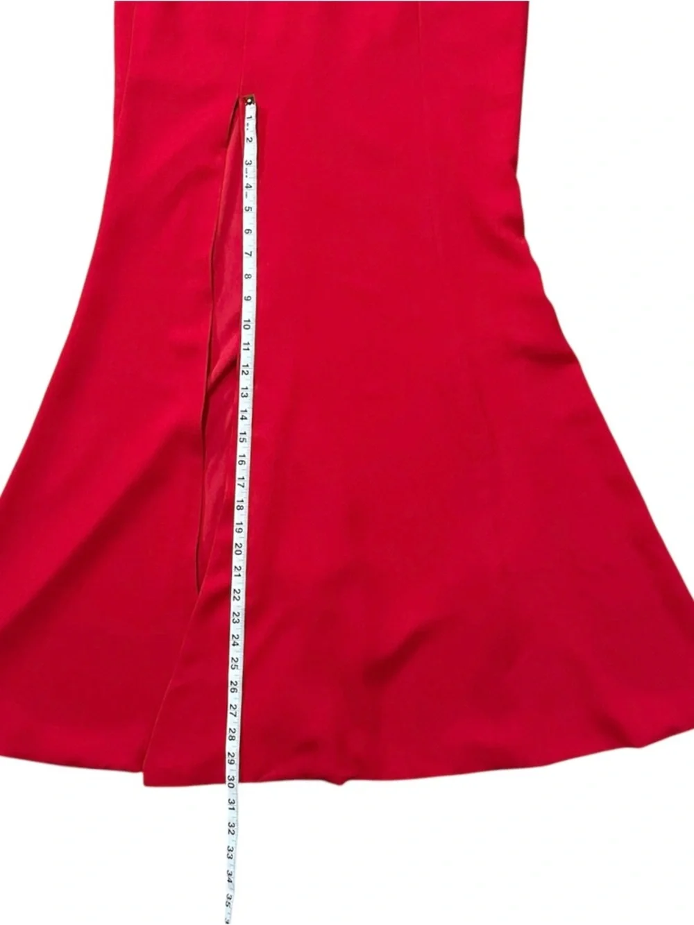 Dress the Population Iris Slit Crepe Gown Floor Length Red Size Medium - Picture 12 of 15